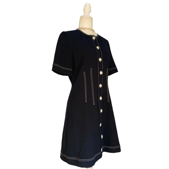 Veronica Beard Mikel Contrast Stitch Mini Dress Women's Sz 8 - Picture 13 of 16